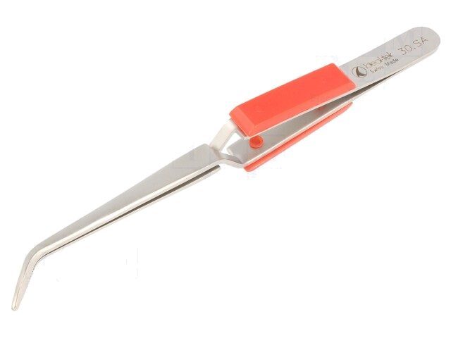 Pincet; 165mm; Bladen: gebogen; zelfvergrendelend Pincet; 165mm; Bladen: gebogen; zelfvergrendelend